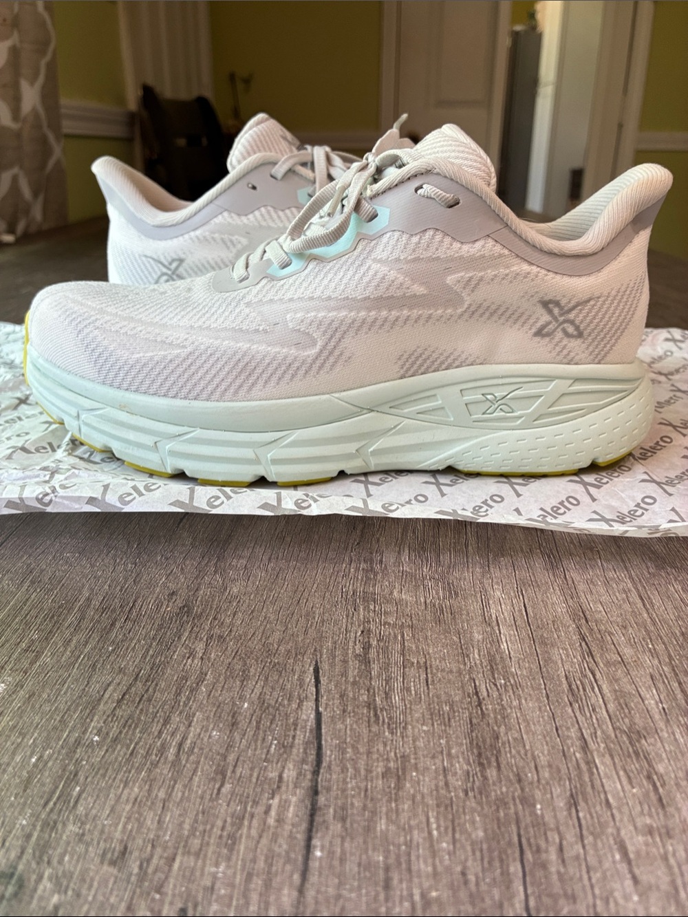 Xelero X-GPS Women's Athletic Shoes in Silver Grey/Sky Blue with Yellow Accents
